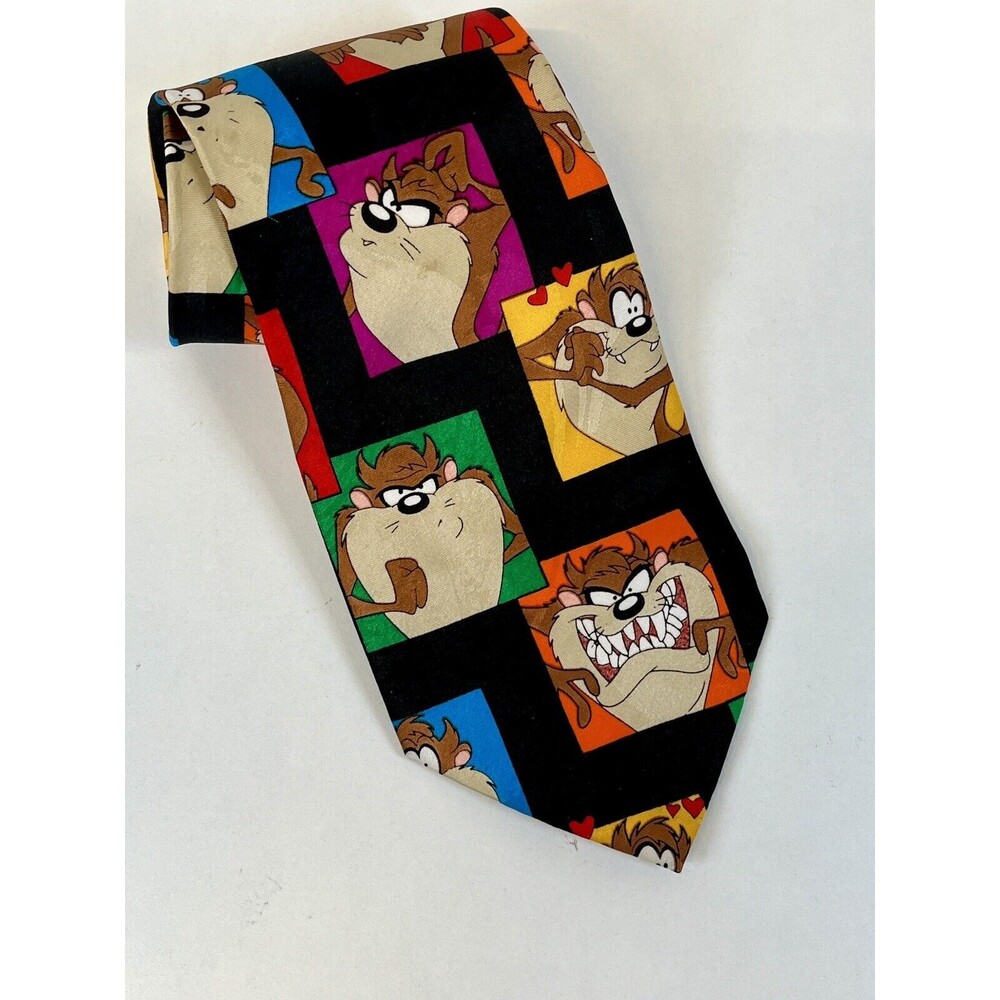 RARE Vtg Tasmanian Devil Looney Tunes Mania- 1993- Men's Polyester Tie.